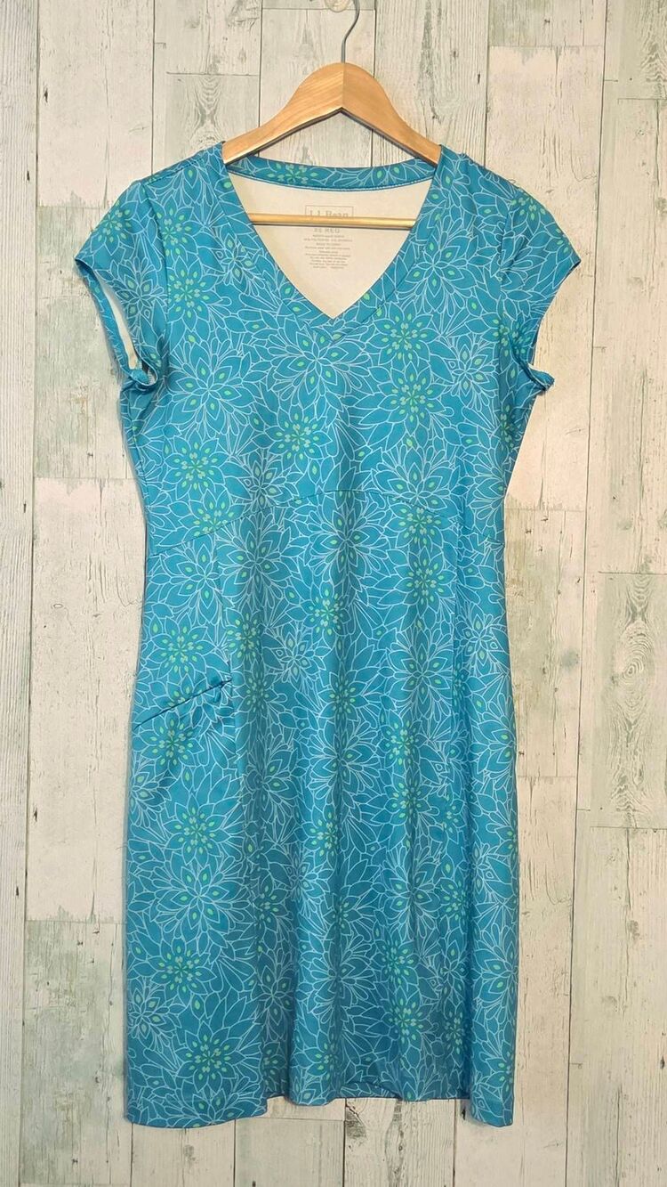 L.L.Bean Floral Zip Pocket Spandex Athletic Sport Tennis Golf Dress Sz. XS
